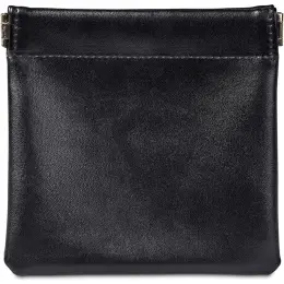Eva & Elm Plush PU Tech & Accessory Pouch Black Front